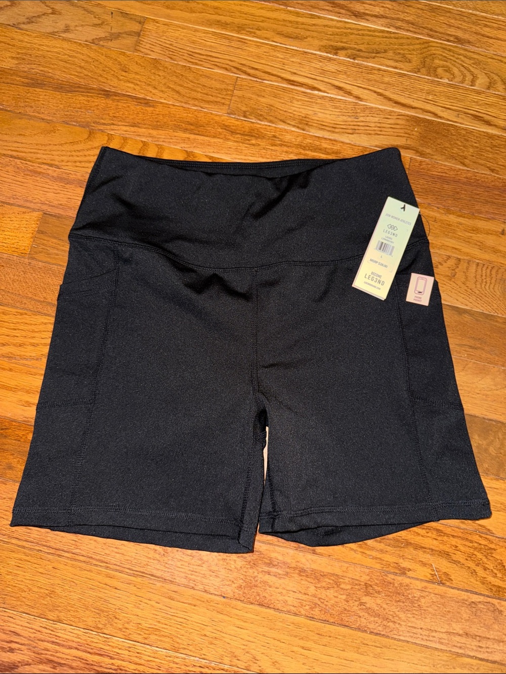 Sleek Black High-Waist Bike Shorts